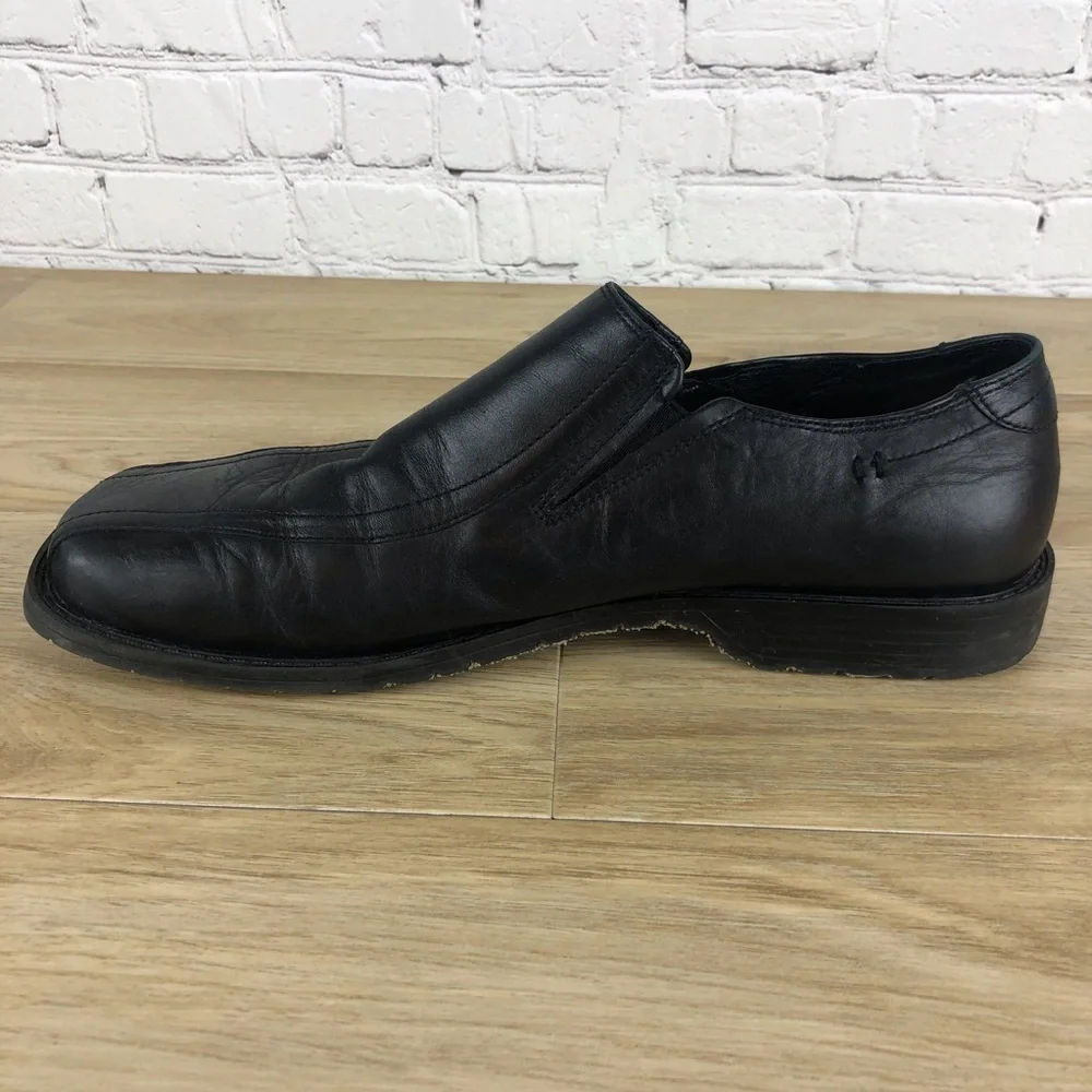 Men’s Steve Madden Merge Blk Leather Shoes Sz 10.5